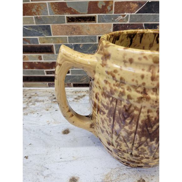 Vintage Pitcher Beer Barrel, Spongeware Brown, Morton Potteries? - Picture 3 of 6